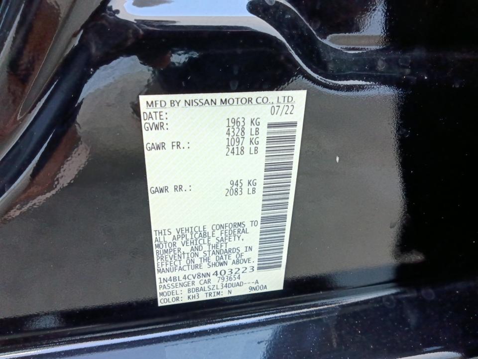 2022 Nissan Altima 2.5 SR