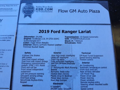 2019 Ford Ranger LARIAT