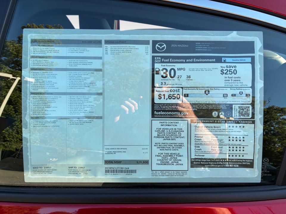 2026 Mazda Mazda3 Sedan 2.5 S Preferred