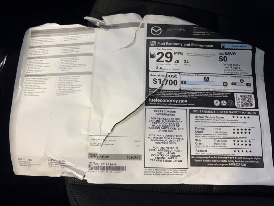 2026 Mazda Mazda3 Hatchback 2.5 S