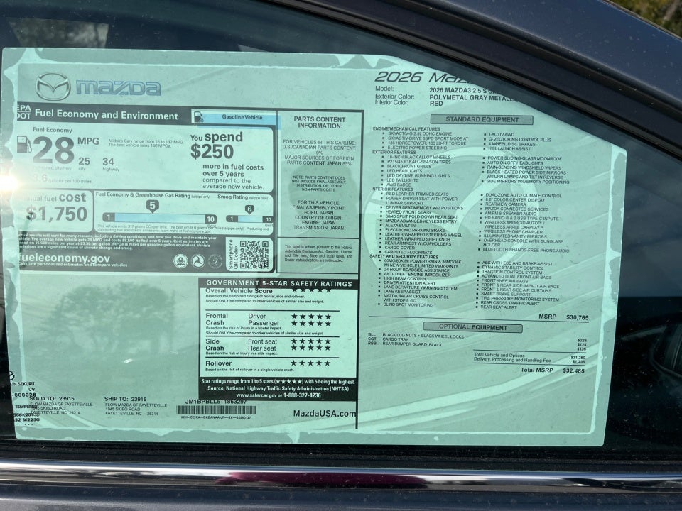 2026 Mazda Mazda3 Hatchback 2.5 S Carbon Edition AWD