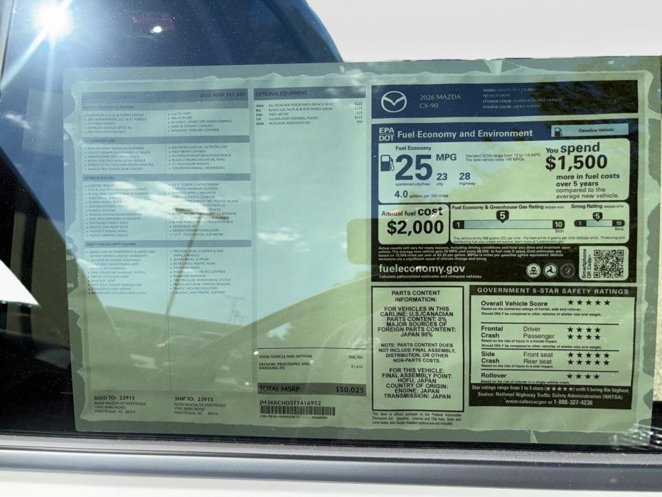 2026 Mazda Mazda CX-90 3.3 Turbo Premium Sport AWD