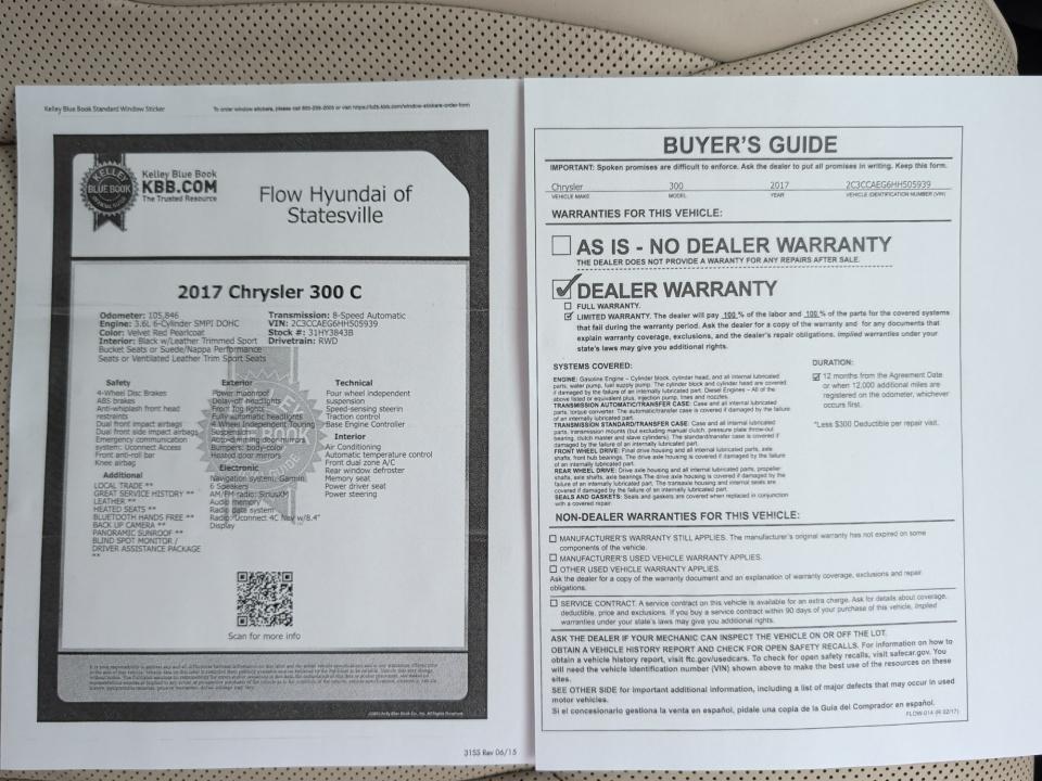 2017 Chrysler 300C 300C