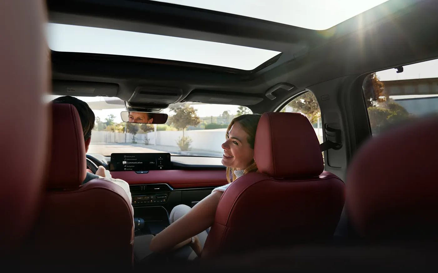 Friends riding in the 2-row 2027 Mazda CX-90 | Flow Mazda of Fayetteville in Fayetteville NC